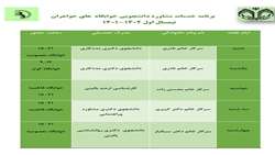 برنامه خدمات مشاوره دانشجویی در خوابگاه های خواهران-نیم سال اول 1402-1401